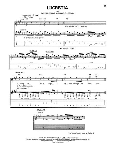 Lucretia Tab by Megadeth .